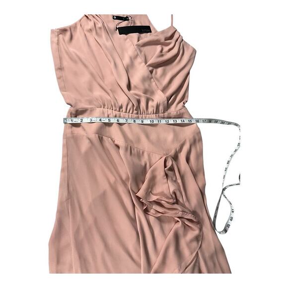 Revolve Krisa Pink Wrap-Style Bodice Thin Straps Ruffled Skirt Formal SZ Medium - Picture 9 of 14